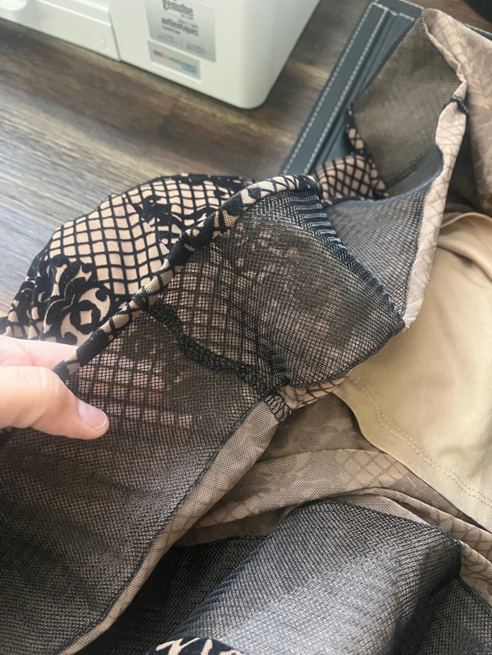 Windsor Black Lace Overlay Nude Mermaid Prom Dress - Picture 16 of 16